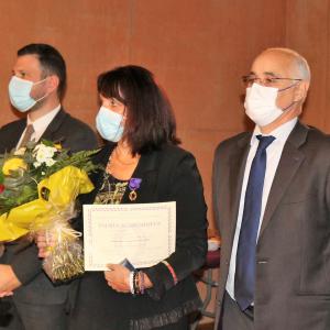 Mme Fabienne Condamin-Gatelier décorée par M. Guy Billes